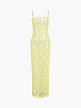 Limoncello Floral Lace Zippered Long Dress